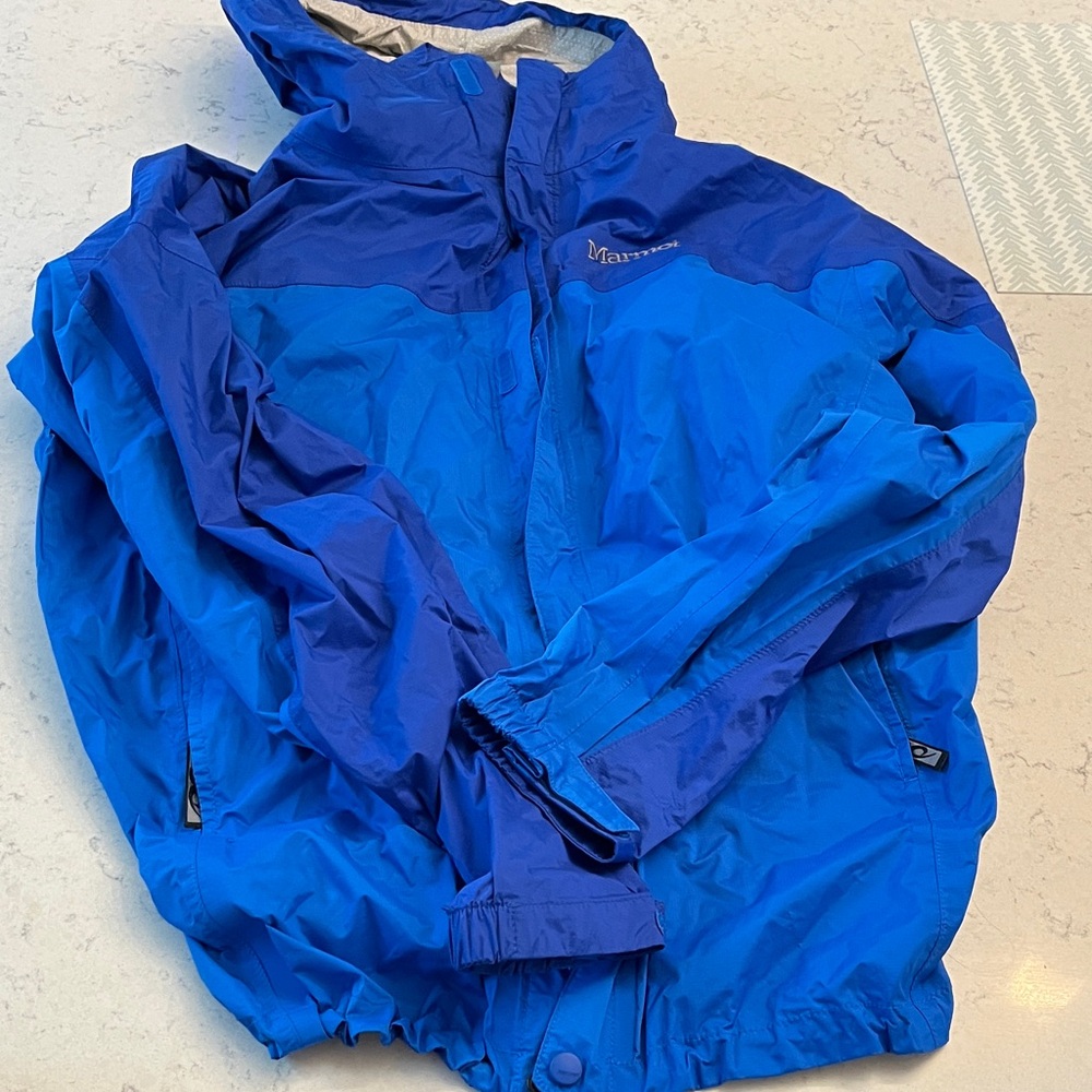 Marmot Men’s Two-Tone Blue Hooded Lightweight Jacket XL